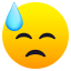 Downcast face with sweat :sweat: 😓
